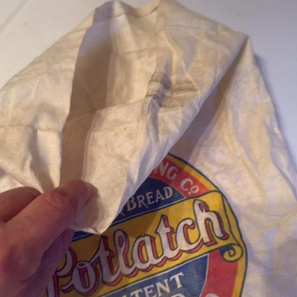 Vintage Potlatch Flour Sack with Colorful Logo